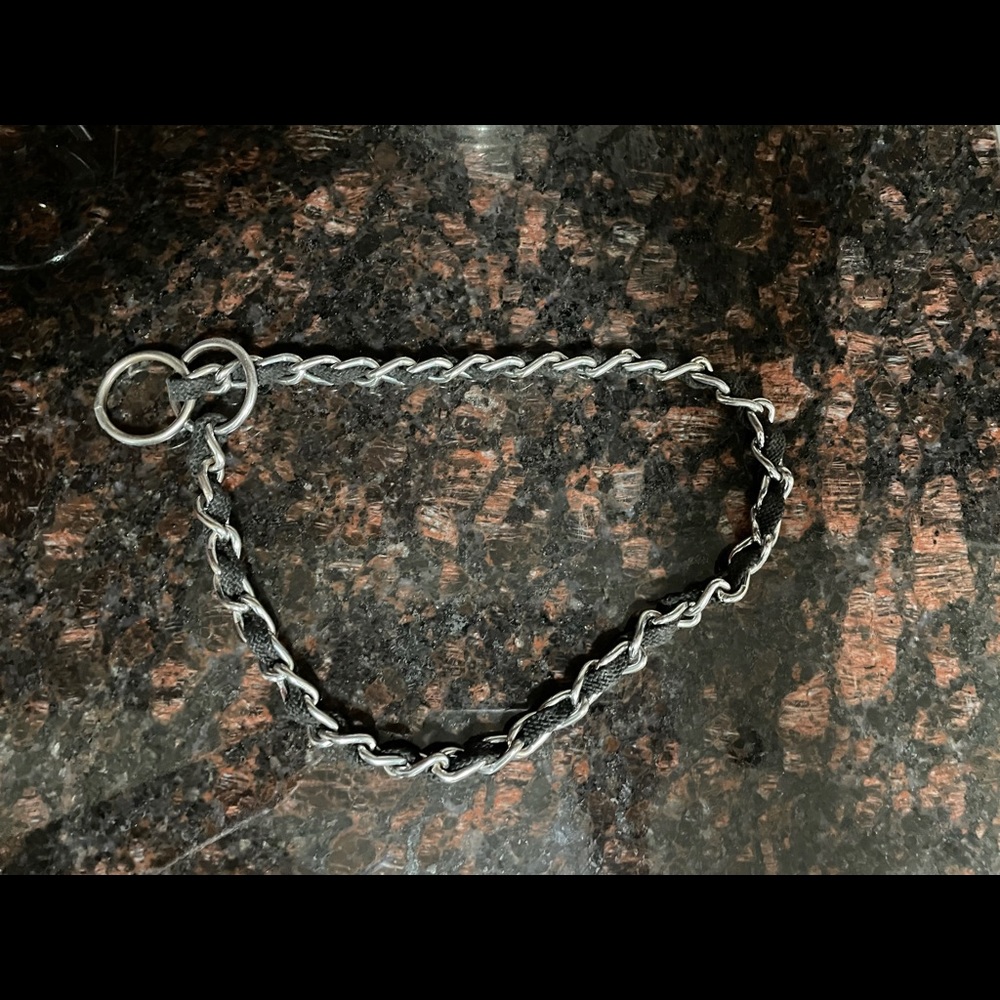 Black Comfort Chain Dog Collar